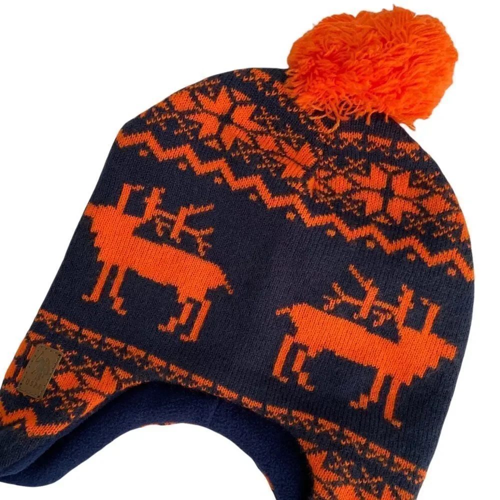 U.S Polo Assn. Kids Beanie with Pompoms in Size OS (8/20)